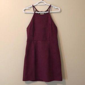 She + Sky Maroon Suede Cocktail Dress